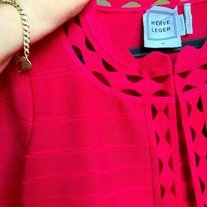Herve Leger pink jacket